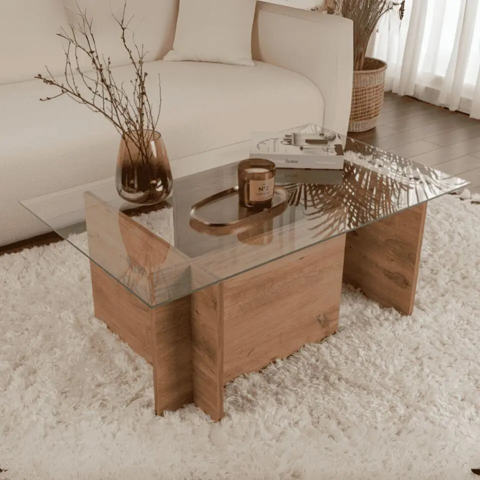 Calicosy - NOAH Salontafel - Transparant - 65x105x40 cm