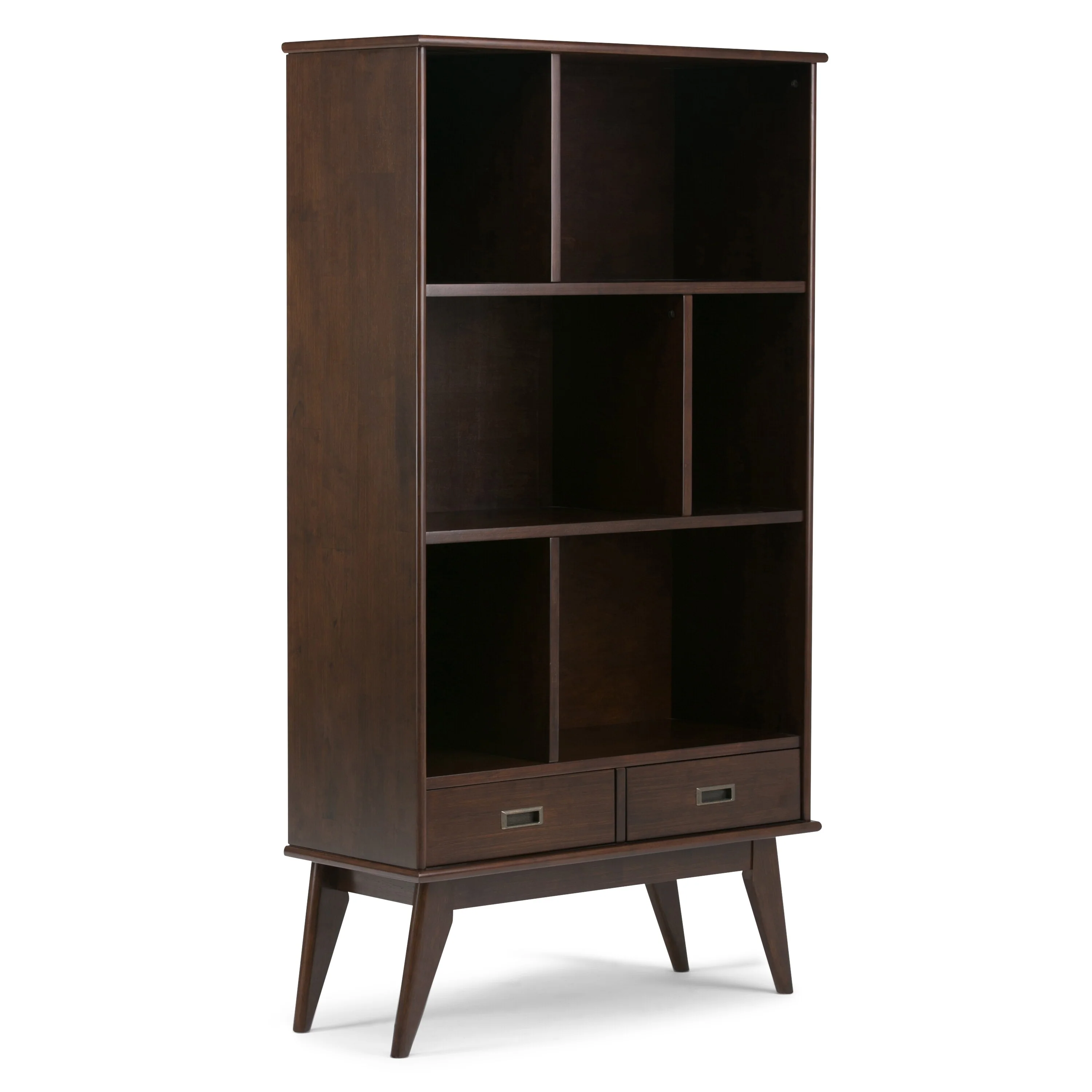 WYNDENHALL Tierney SOLID HARDWOOD 64x35 inch Modern Wide Bookcase and Storage Unit - 35w x 14d x 64 h