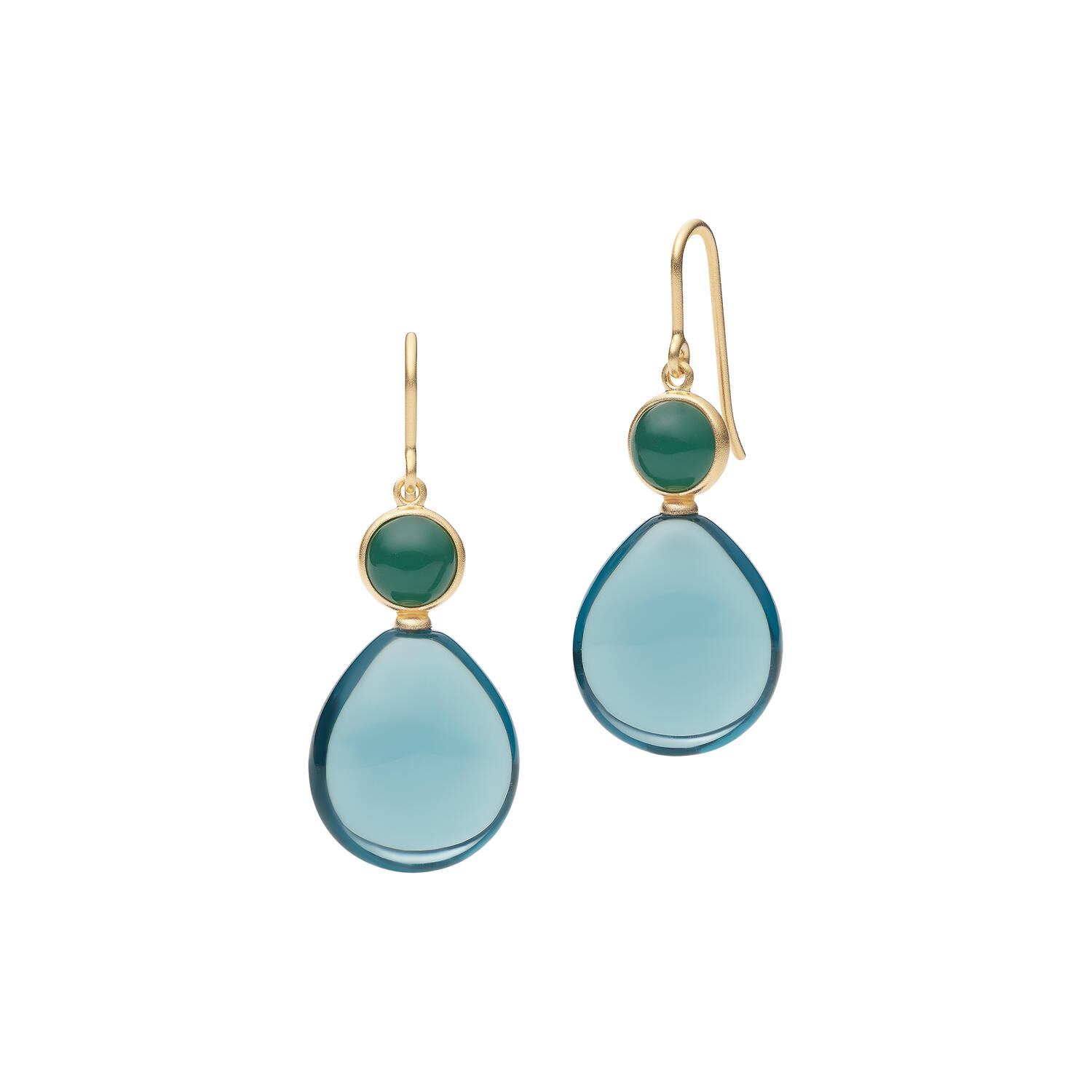 Prime Drop Earrings, gold/midnight/london blue