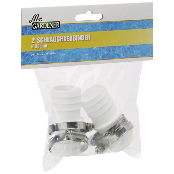 Schlauchverbinder, für Schwimmbadschlauchverindung, Ø 3,8 cm, Länge: 18 cm