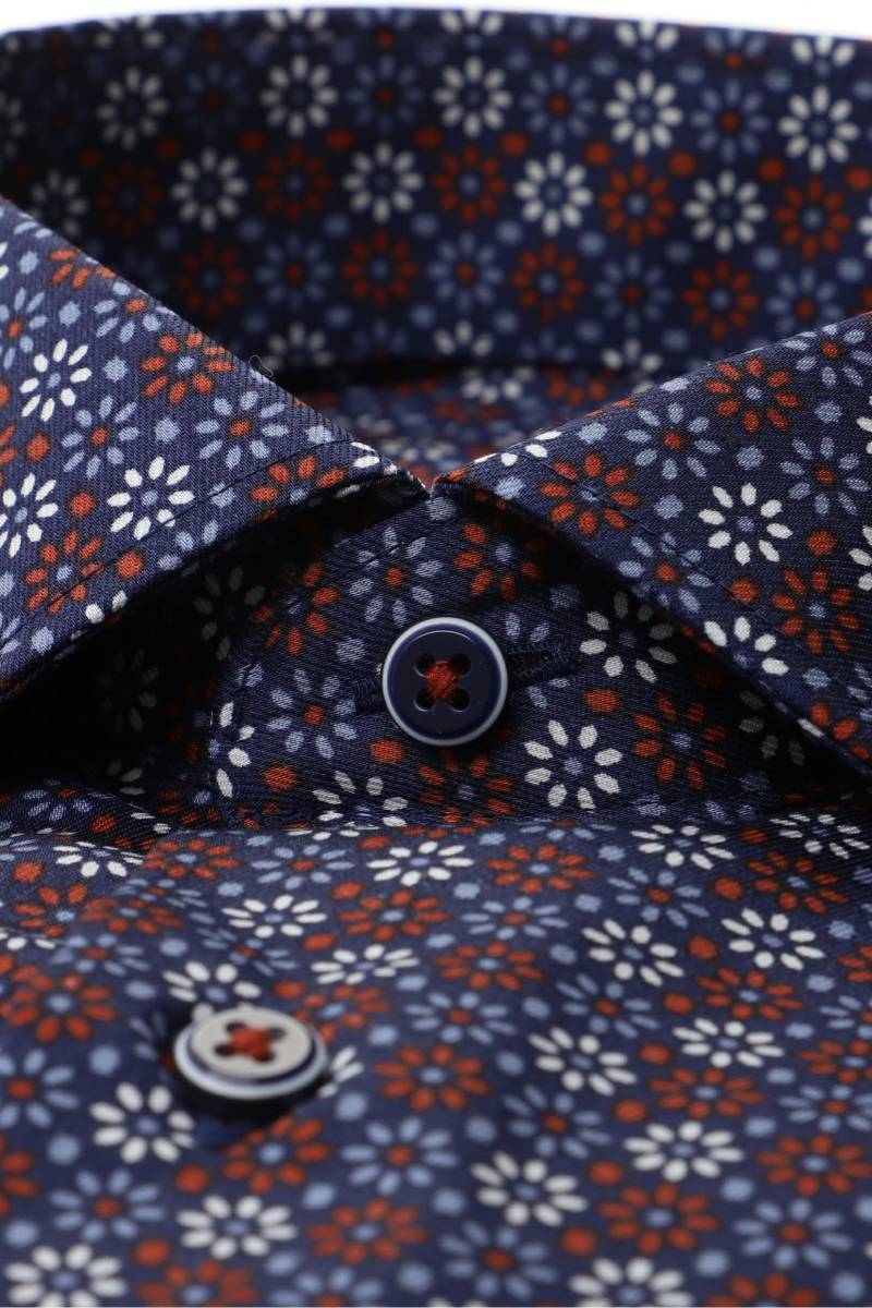 ETERNA Slim Fit Hemd blau, Bedruckt