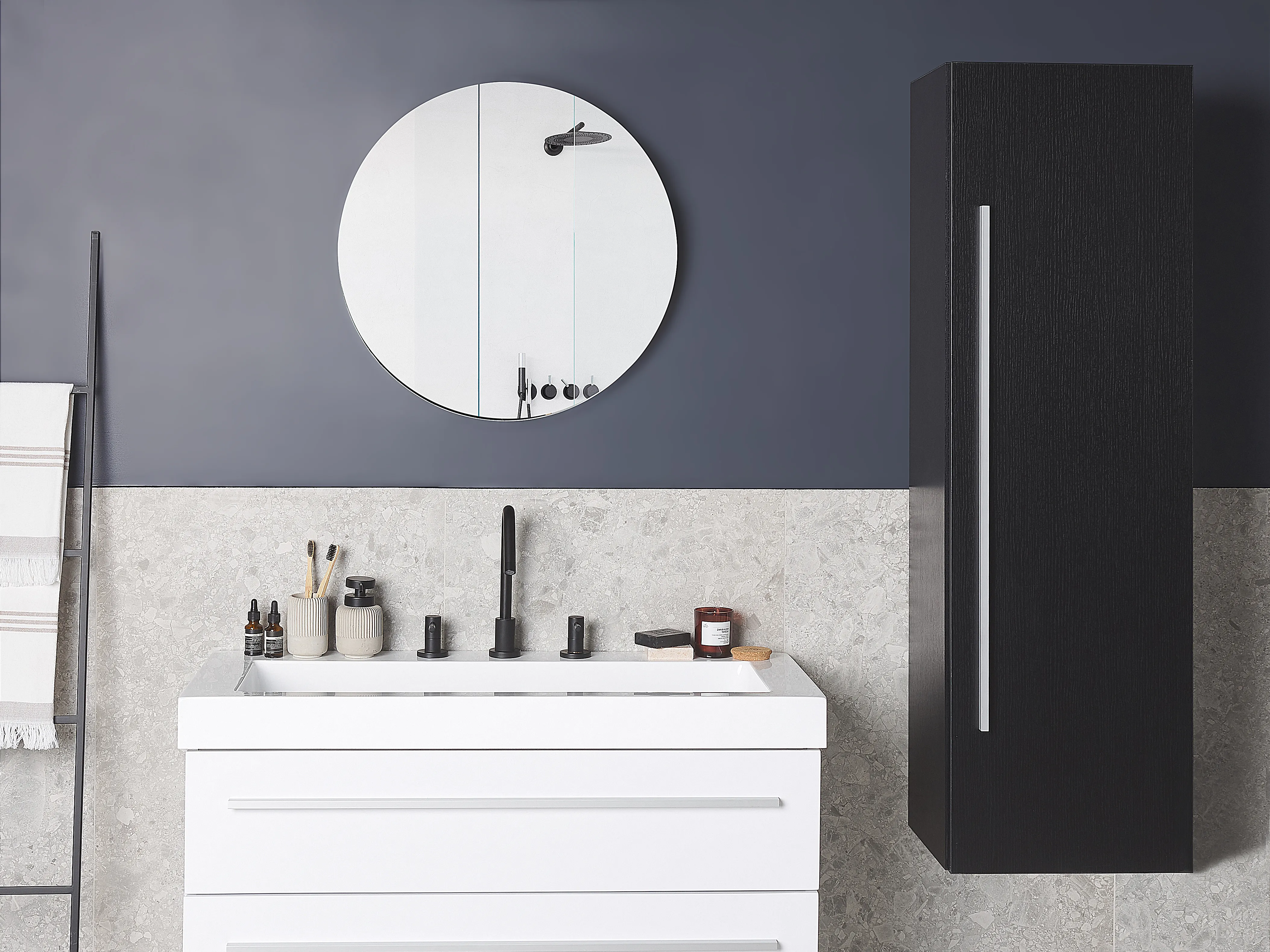 Bathroom Wall Mounted Cabinet MATARO 40 cm Black