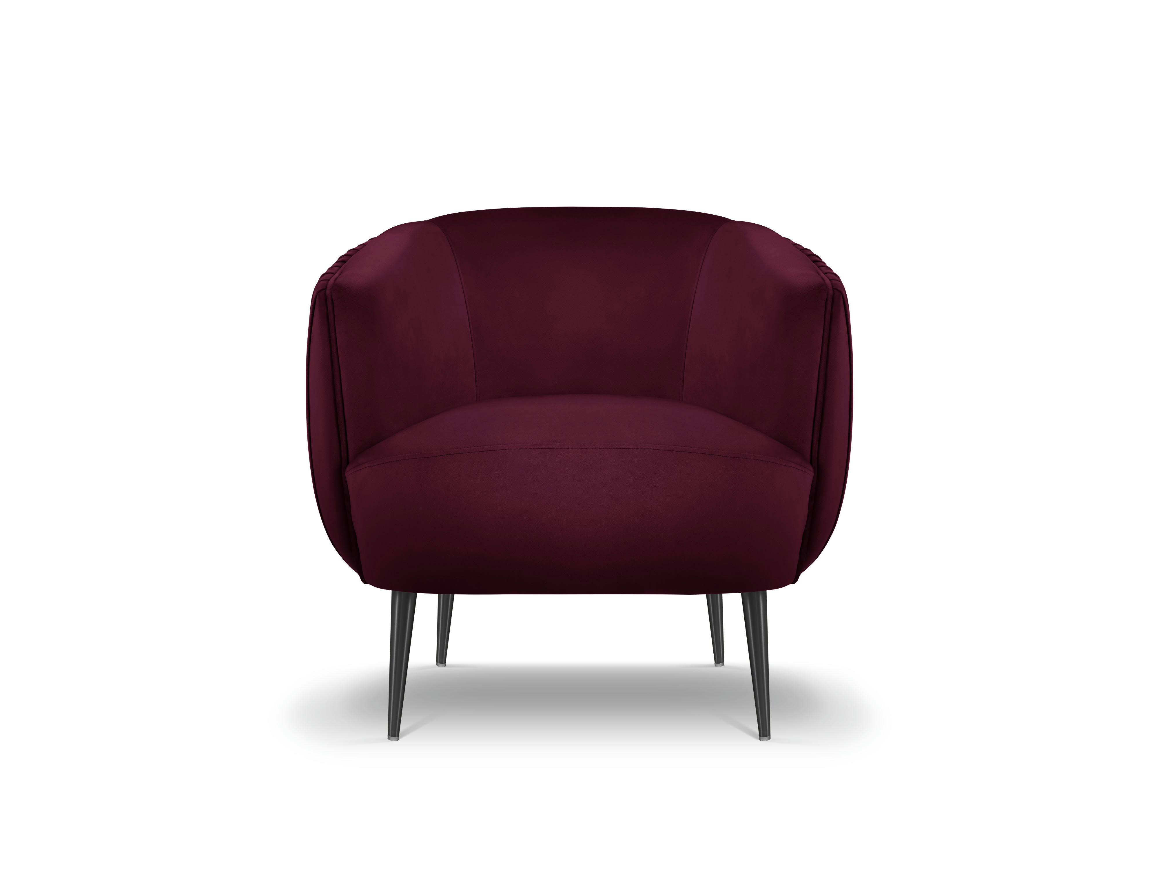 MOSS - Fauteuil en velours pourpre