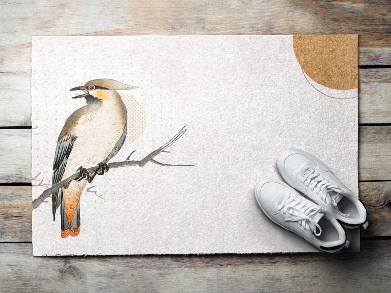 Wycieraczka wejściowa 60x40 Ptak na gałęzi natura design Tulup