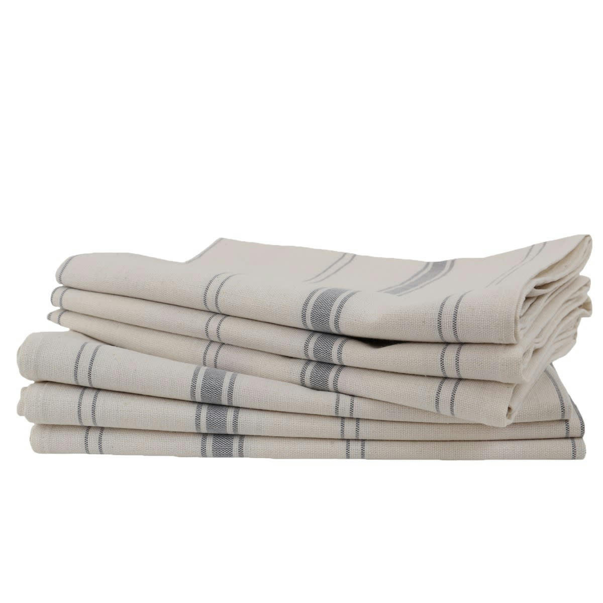 BRASSERIE - Lot 6 torchons en Lin Gris