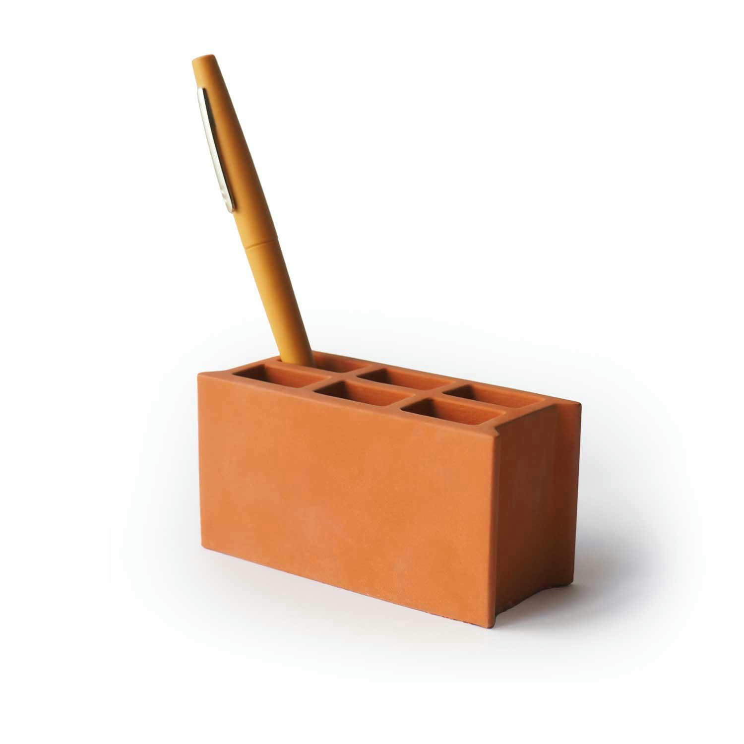 PARPAING - Pot à crayons en béton terracotta