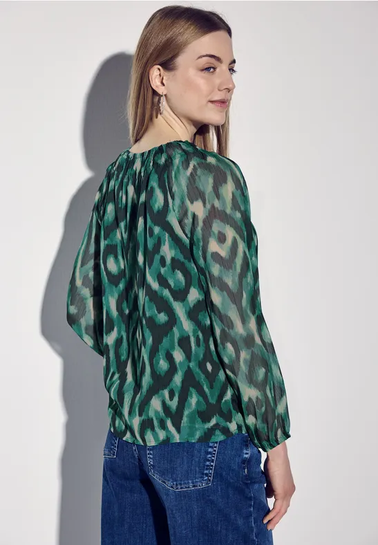 Gemusterte Chiffon-Bluse