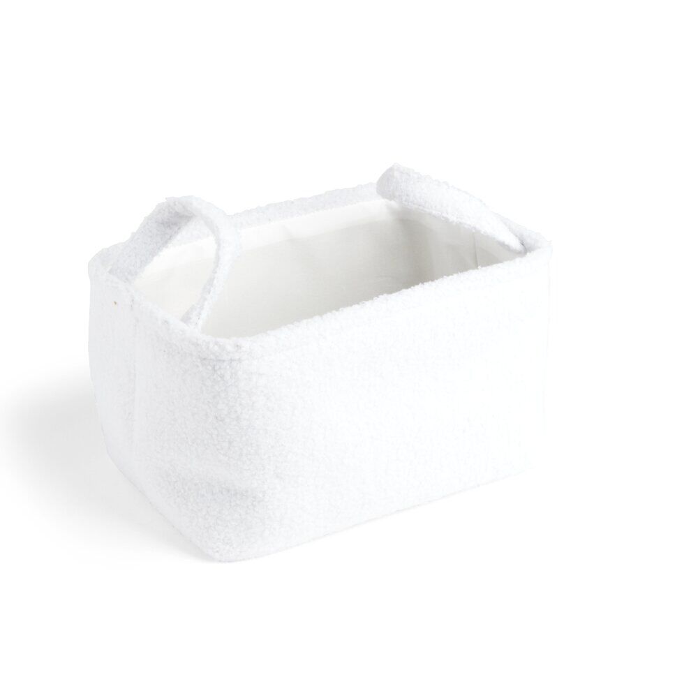 Panière laine bouclée blanche 36x26xH20cm