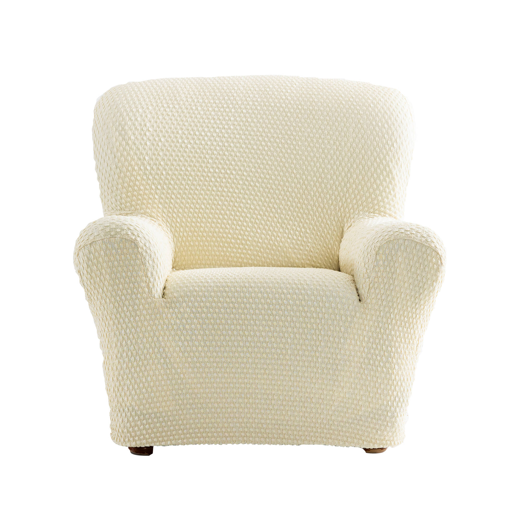 Housse gaufrée bi-extensible canapé fauteuil accoudoirs