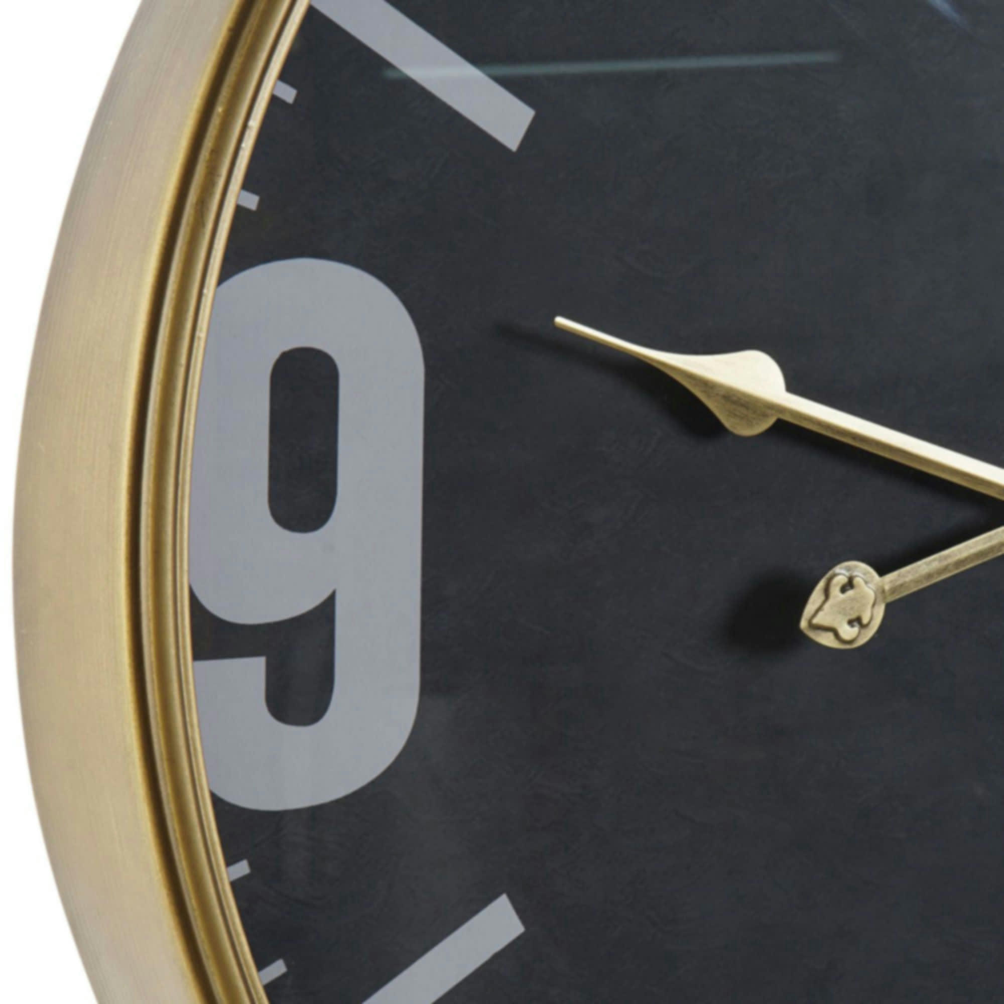 - Horloge murale suspendue métal noir et doré - 60x6.5x80cm