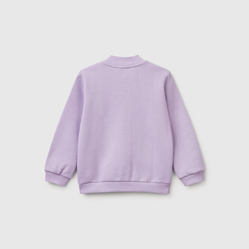 Sweatshirt with zip in cotton