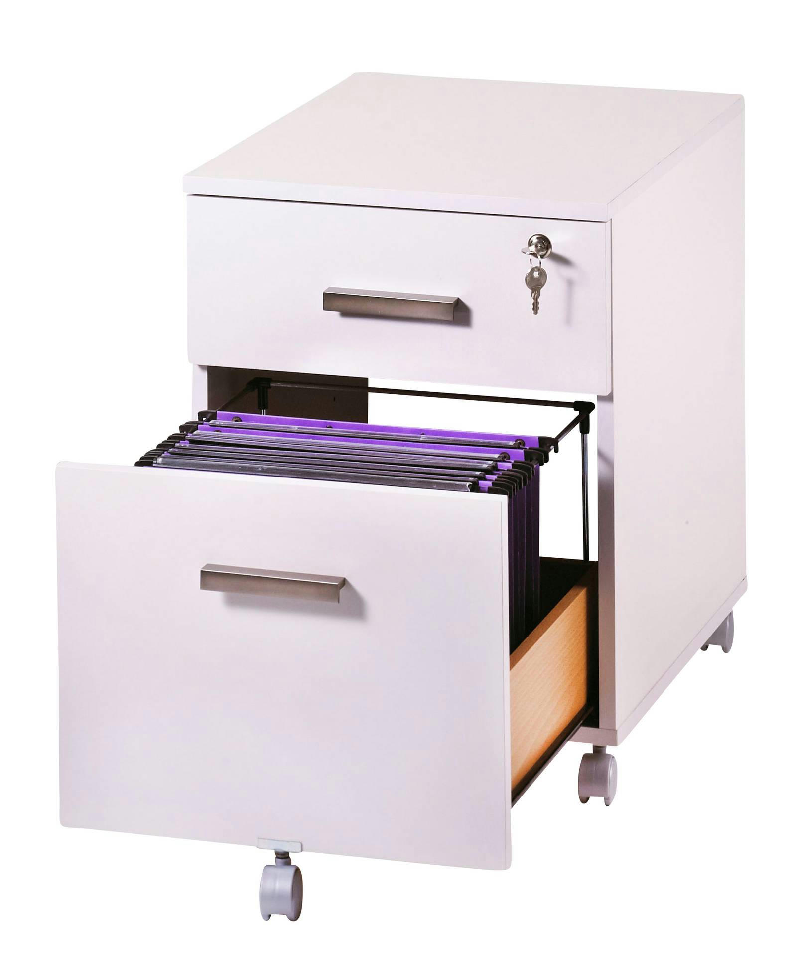 SANTO - Caisson de bureau effet bois blanc