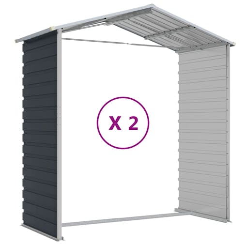 NNEVL Garden Shed Anthracite 191x215x198 cm Galvanised Steel