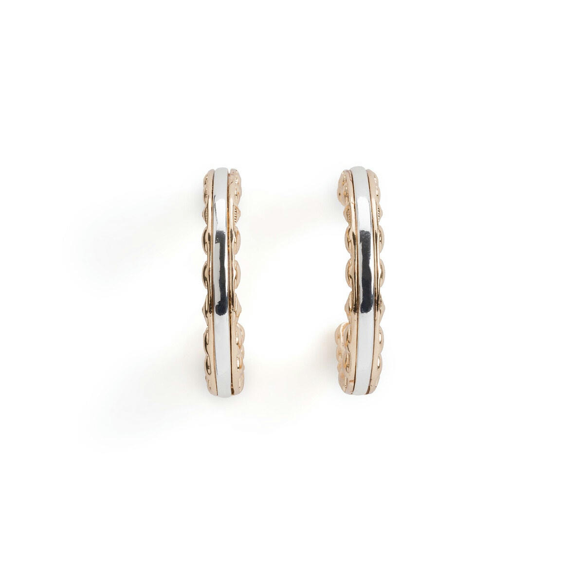 Boucles d'oreilles créoles bi-colores