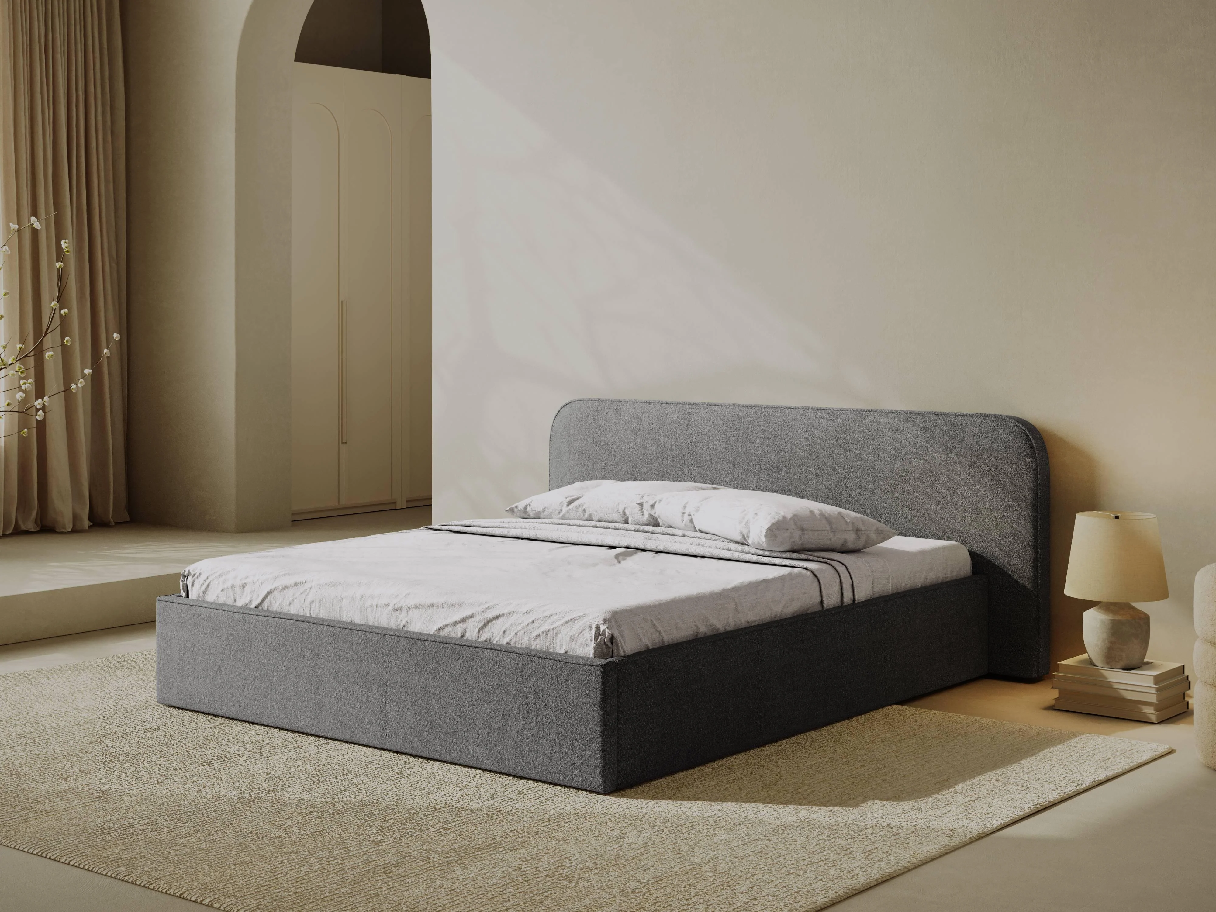 Bedframe met opbergvak Elizabeth 140x200 bouclé