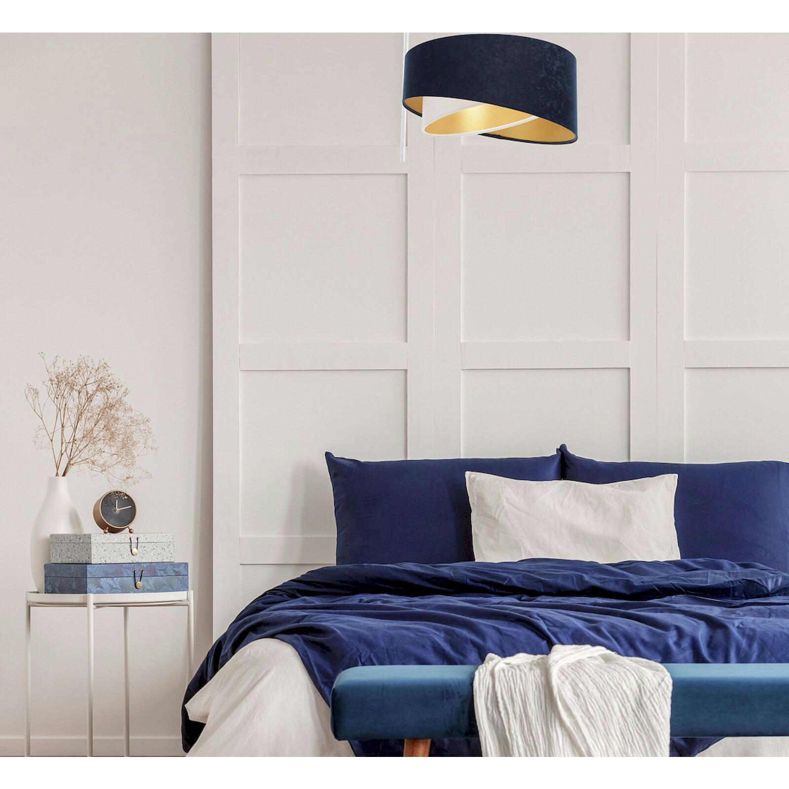 GALAXY ECO - Suspension Tissu Bleu 45x45x21 cm