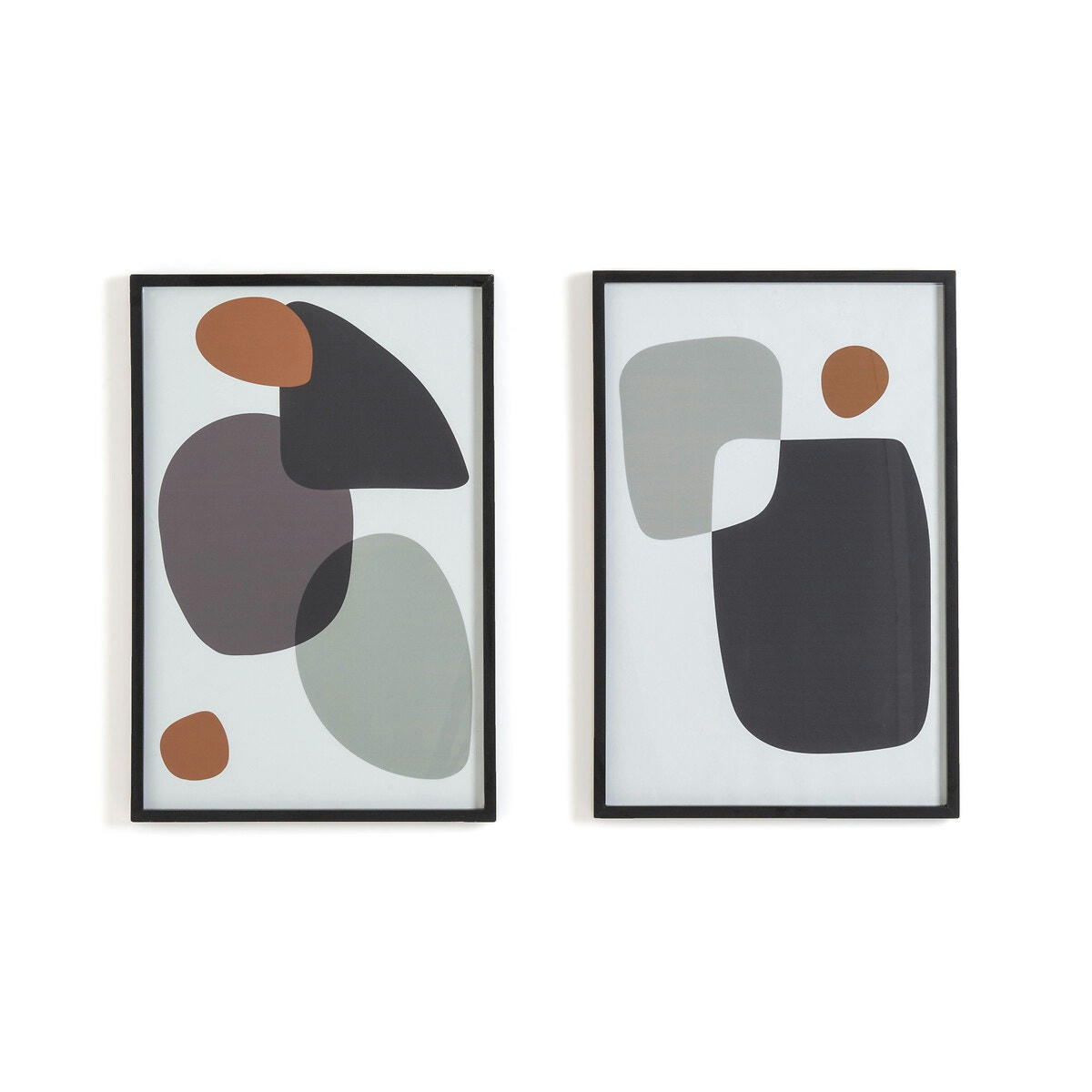 Lot de 2 affiches imprimées encadrées, Organic