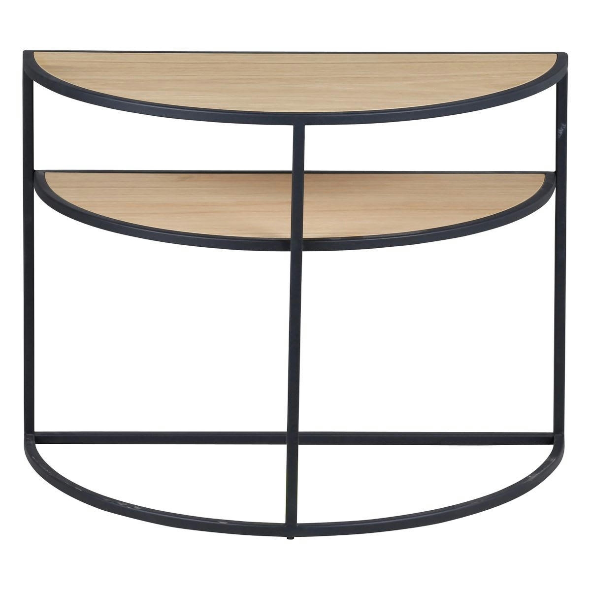 GRAYSON - Bout de canapé en chêne naturel et métal noir