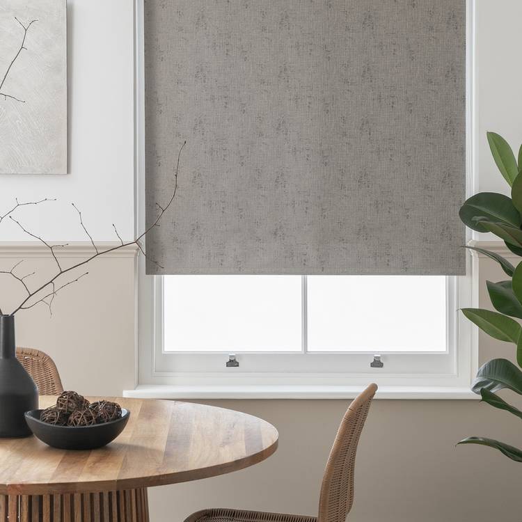 Habitat Mottled Blackout Grey Roller Blind - 90cm