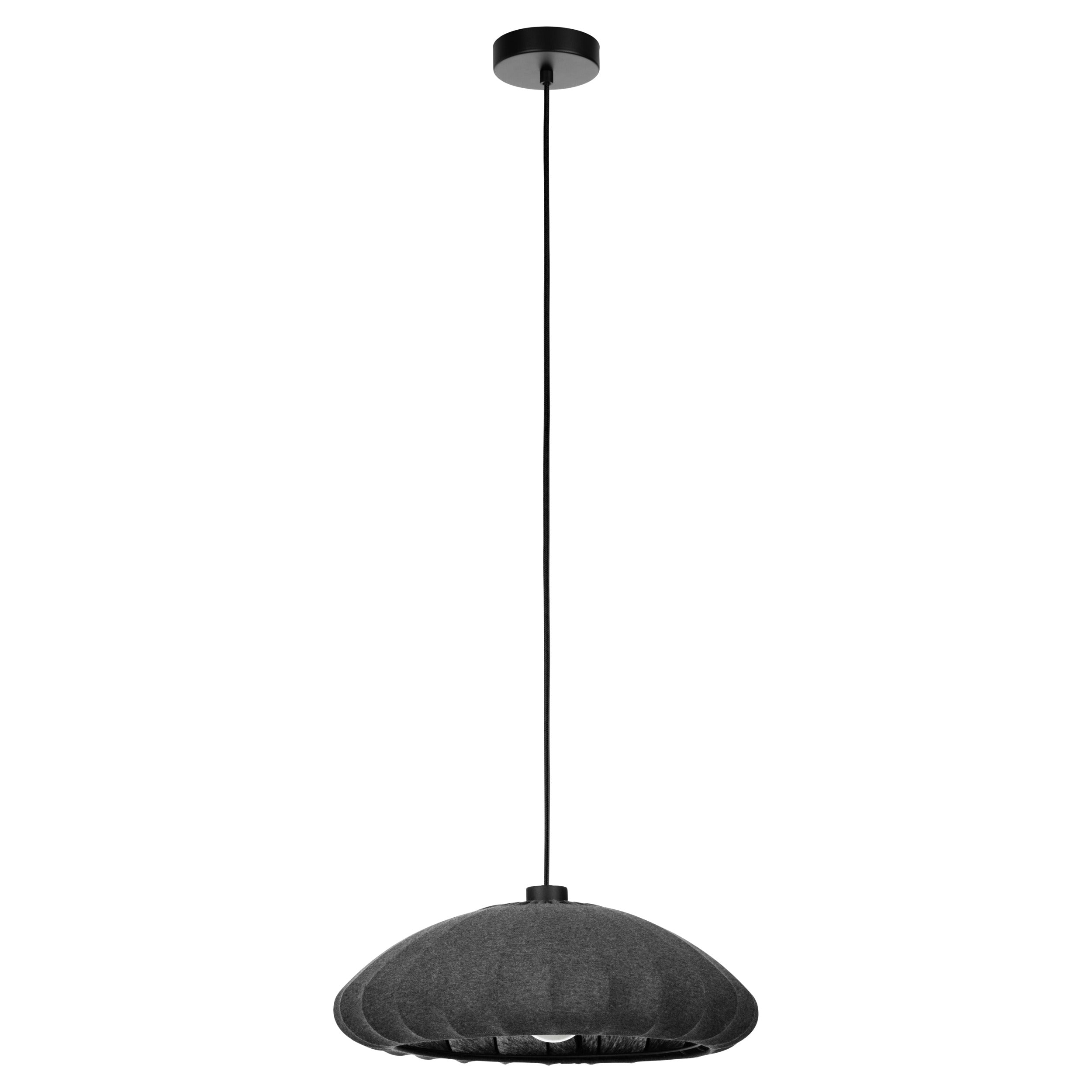 EGLO hanglamp Barlaston - e27 - ø 45 cm - zwart/grijs - uitwasbaar textiel