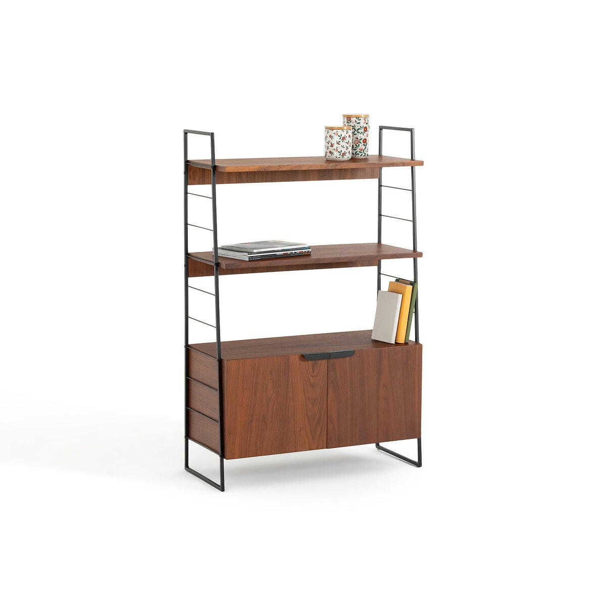 Étagère acier et noyer vintage, H123 cm, Watford