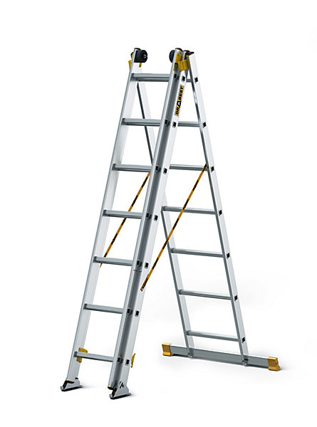 échelle multifonctionnelle en aluminium DRABEST PRO MAX 3x7 échelons 150 kg 1 pièce.