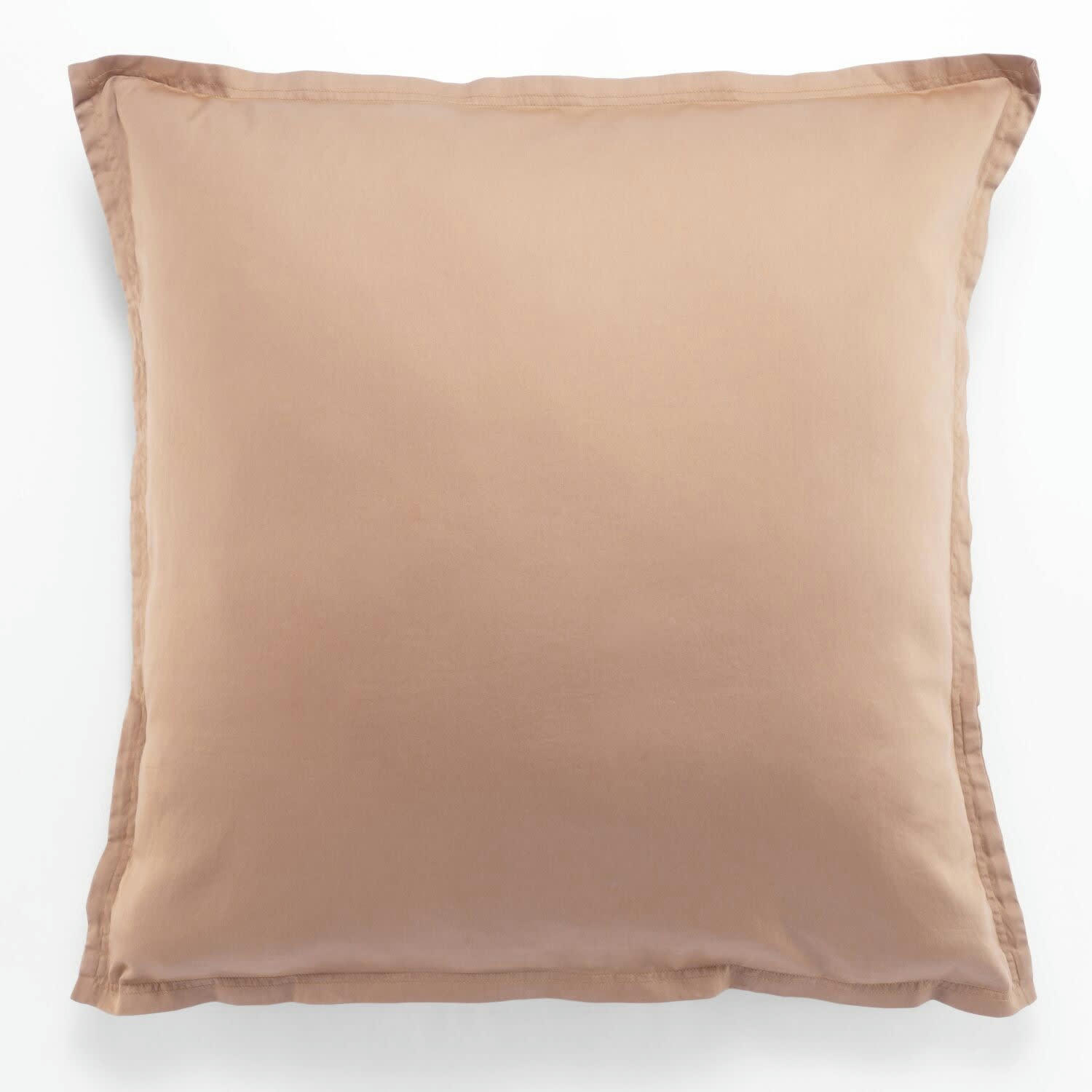 UNI - Taie d'oreiller satin de coton rose 65x65 cm