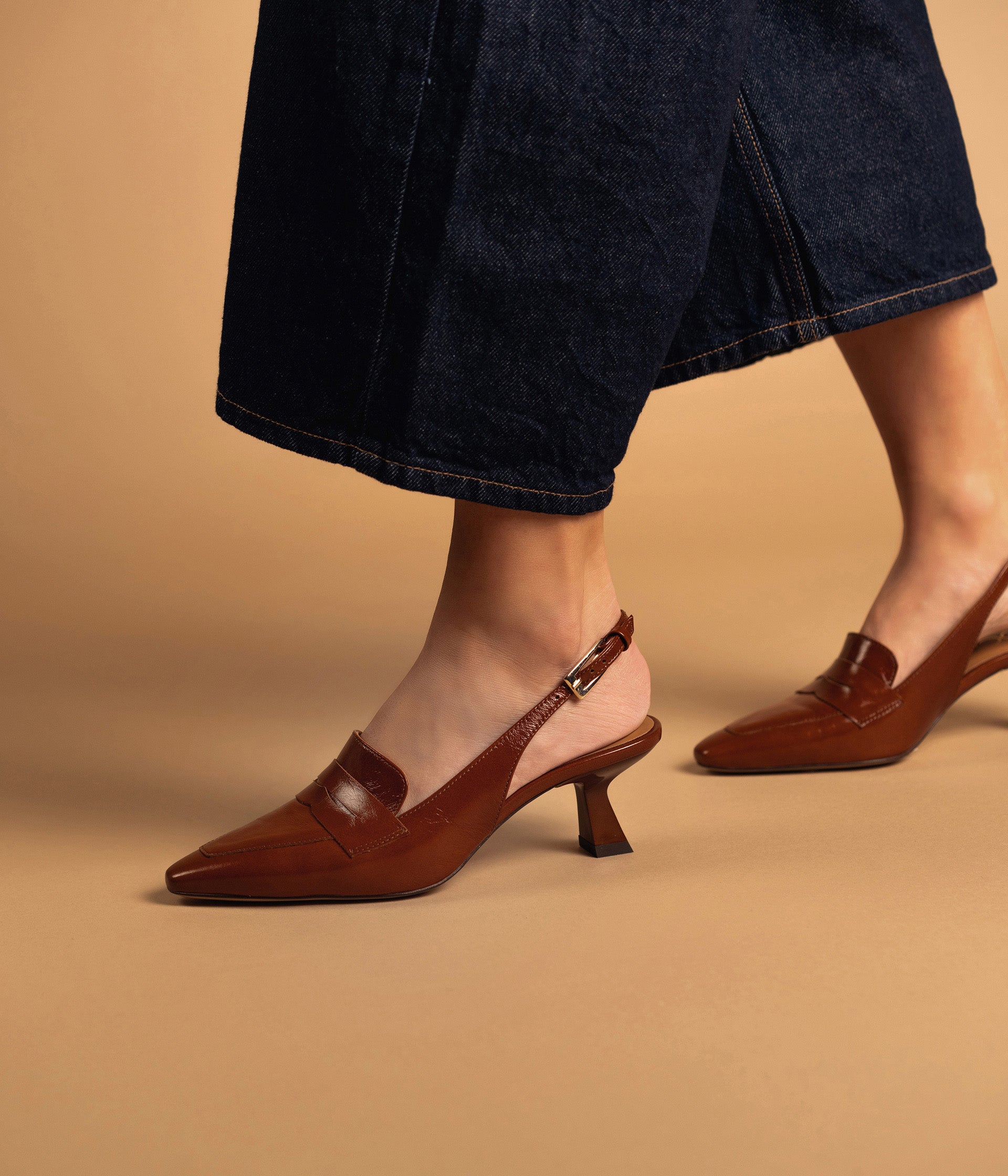 Escarpin Slingback Carlita camel