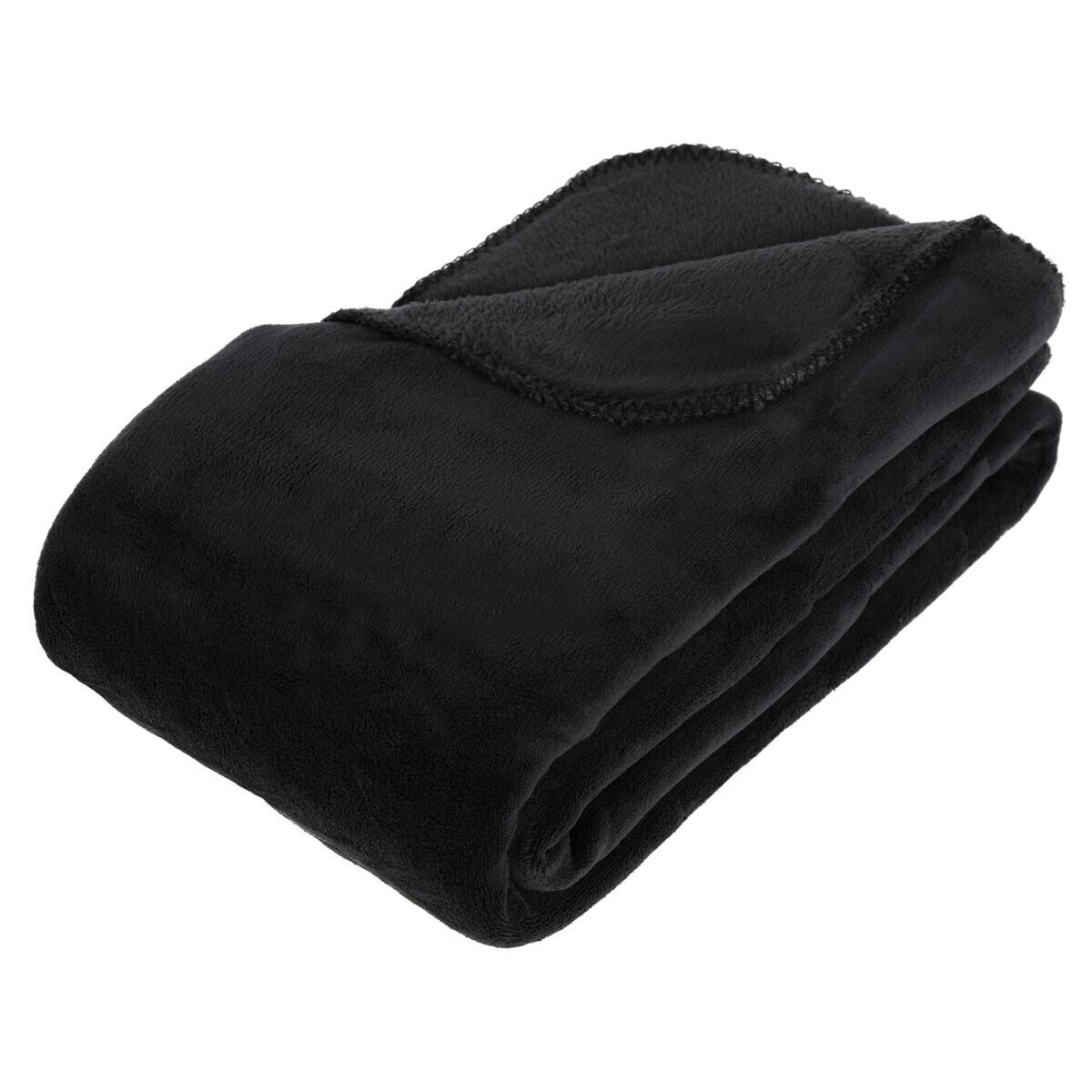 Microfibre plaid Black, 180x230 cm