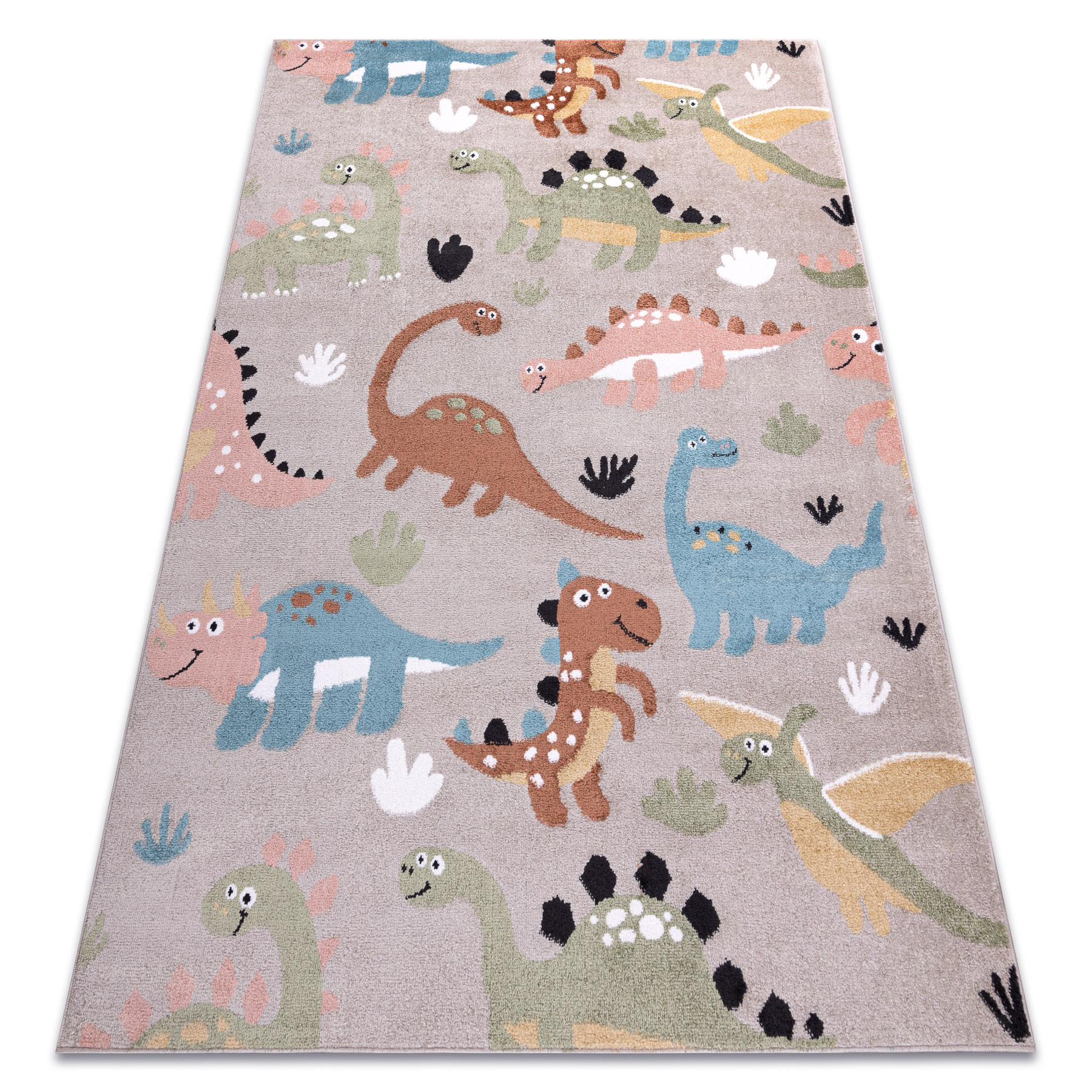Dywan FUN Dino dla dzieci, dinozaury beż 80x150 cm