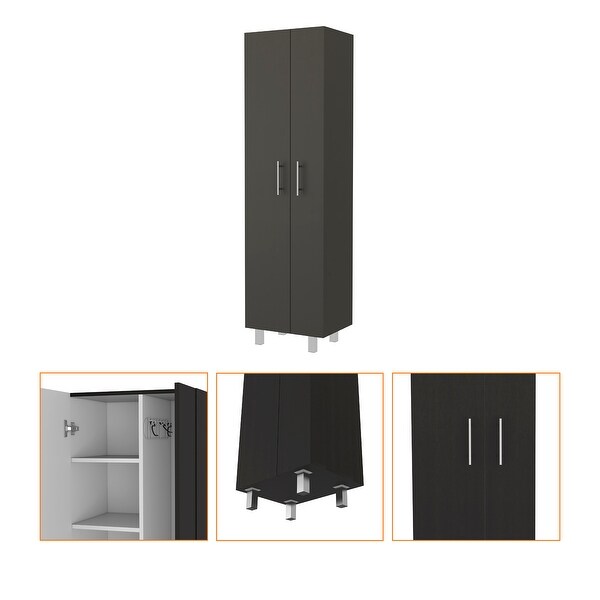 FM Furniture Norway Broom Closet Pantry, Five Shelves, and Double Door Cabinet - N/A