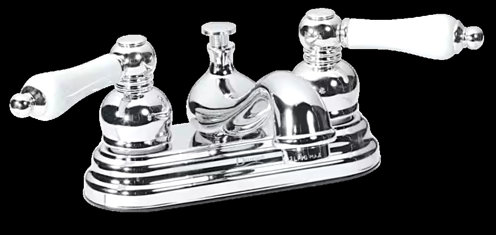 Danze Sheridan Double Handle 4-in Centerset Bathroom Sink Faucet with Pop-Up Drain, Chrome