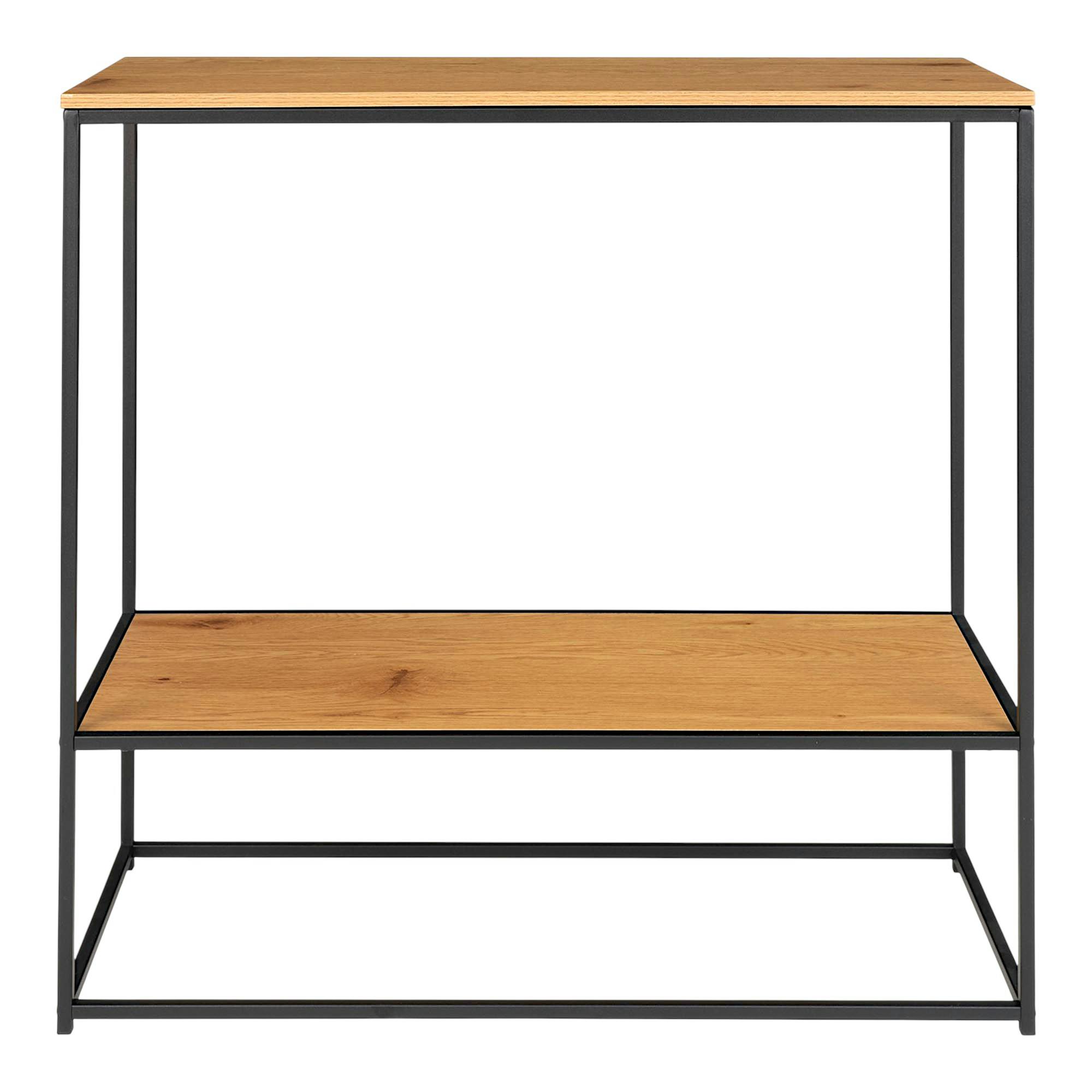 Console d'entrée double plateau effet bois clair VARDE