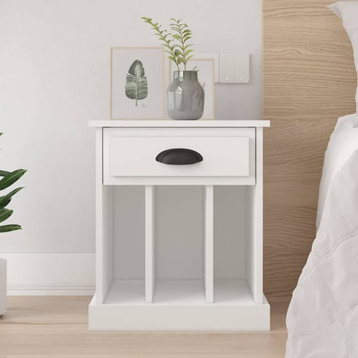 NNEVL Bedside Cabinet White 43x36x50 cm