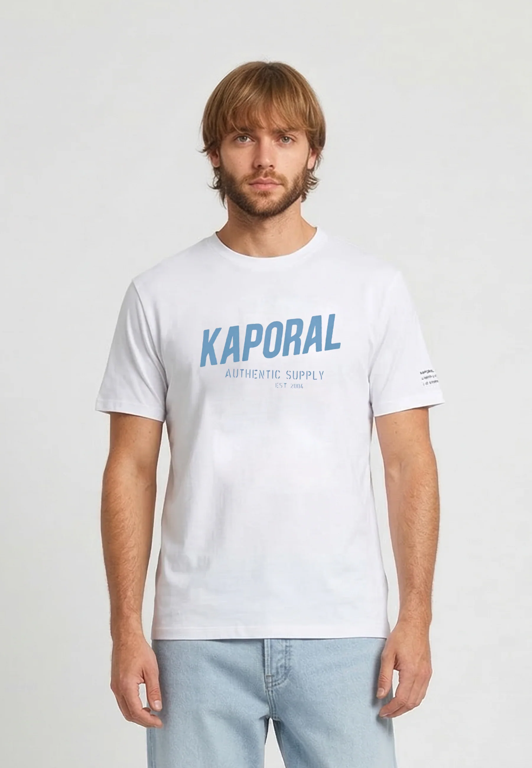 T-shirt manches courtes slim blanc coton stretch RYZZ