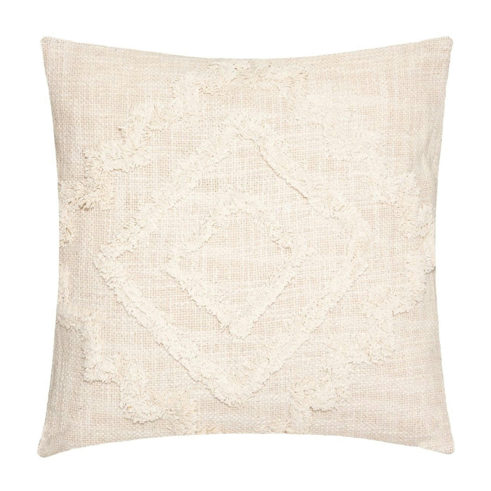- Coussin esprit berbère coton ivoire 40x40 cm