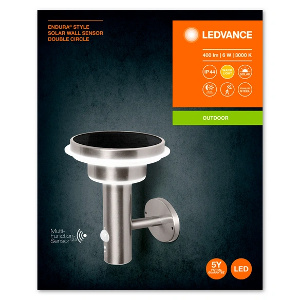 Solar-Außenleuchte »ENDURA® STYLE SOLAR DOUBLE CIRCLE«, Stahl, 6,00 W