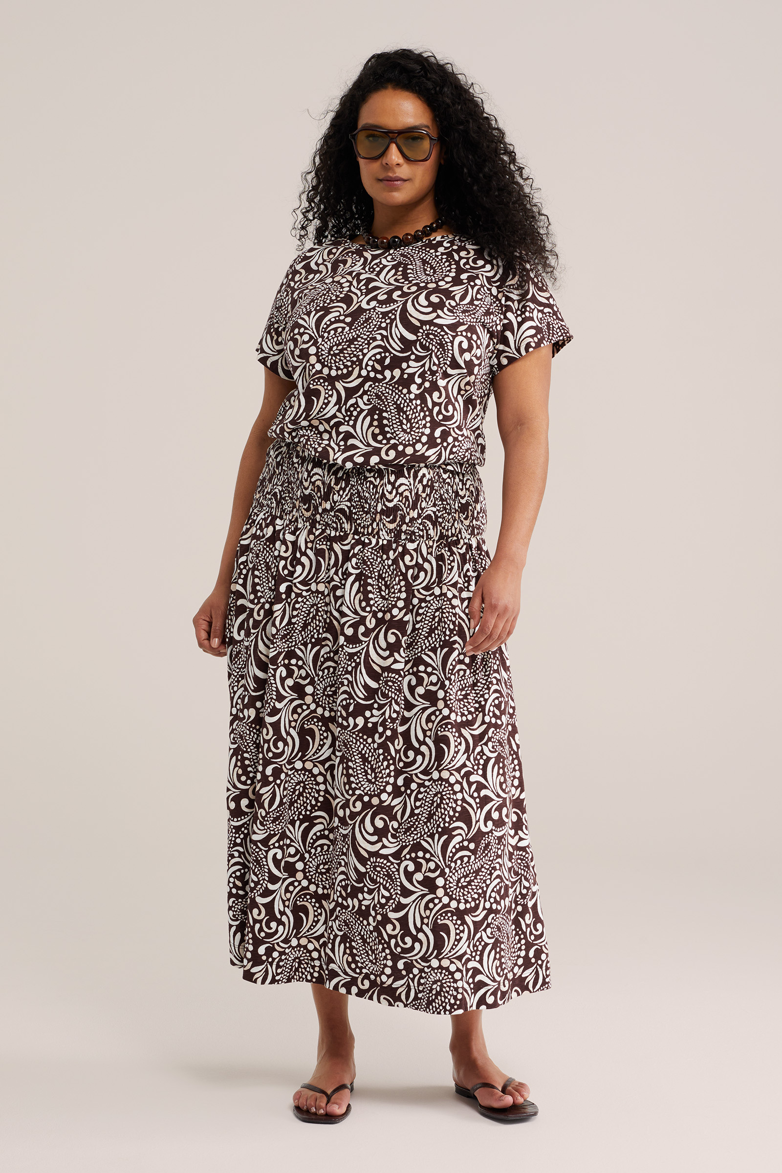 Dames midi rok met print - Curve