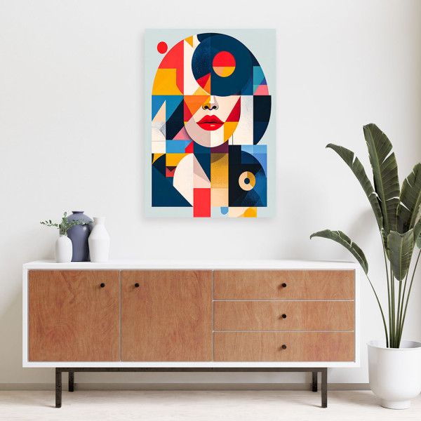 Obraz do salonu sypialni biura, Abstrakcja Kobieta Bauhaus 20x30
