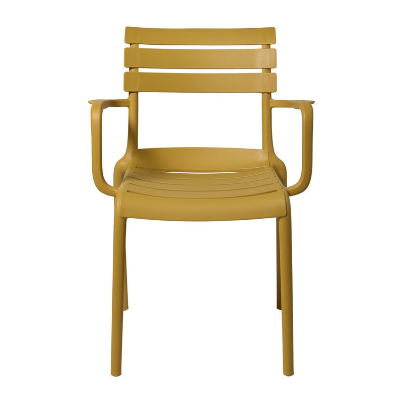 Tuinstoel met armleuning Napoli - geel - 83x55x48 cm