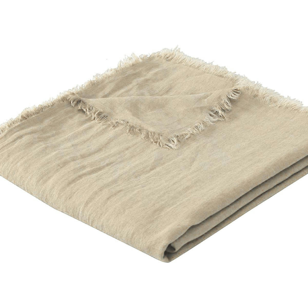 HORTENSE - Jeté de lit grand modèle lin lavé  180x260 grège