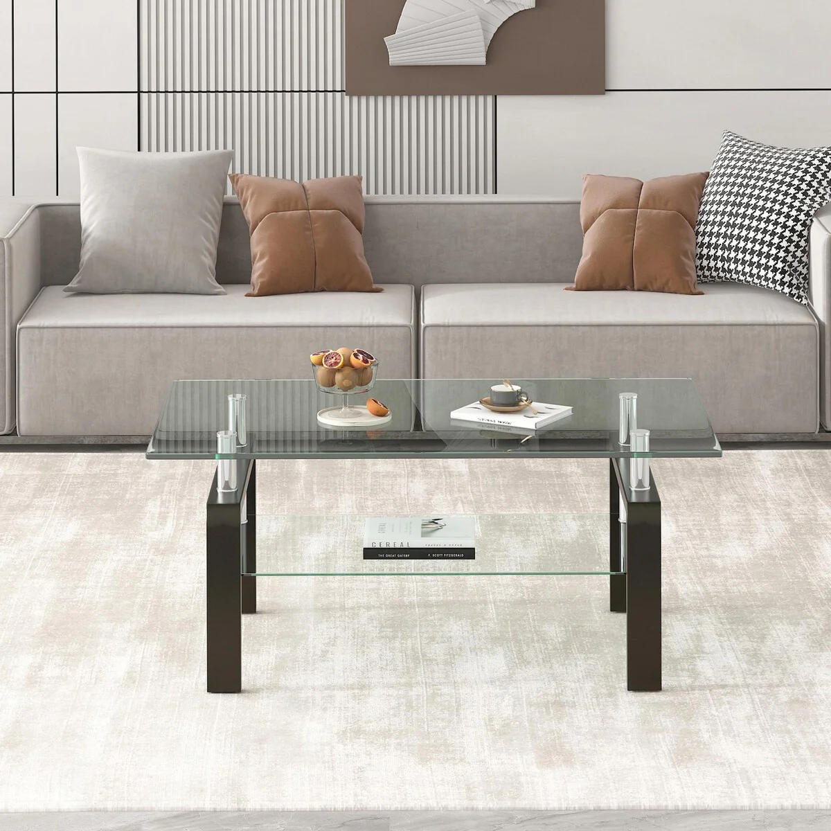 2-Layers Tempered Glass Coffee Table