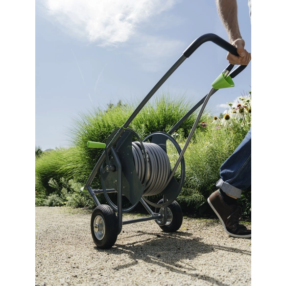 Schlauchwagen-Set »GEKA plus«, Stahlkonstruktion, grau/grün, für max. Schlauchkapazität: 60 m