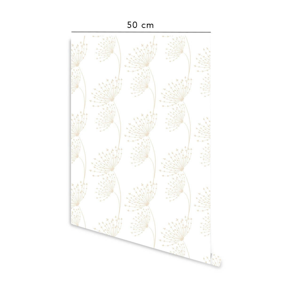 DANDELIONS - Papier peint vinyle adhésif dents-de-lion sable 50x300 cm