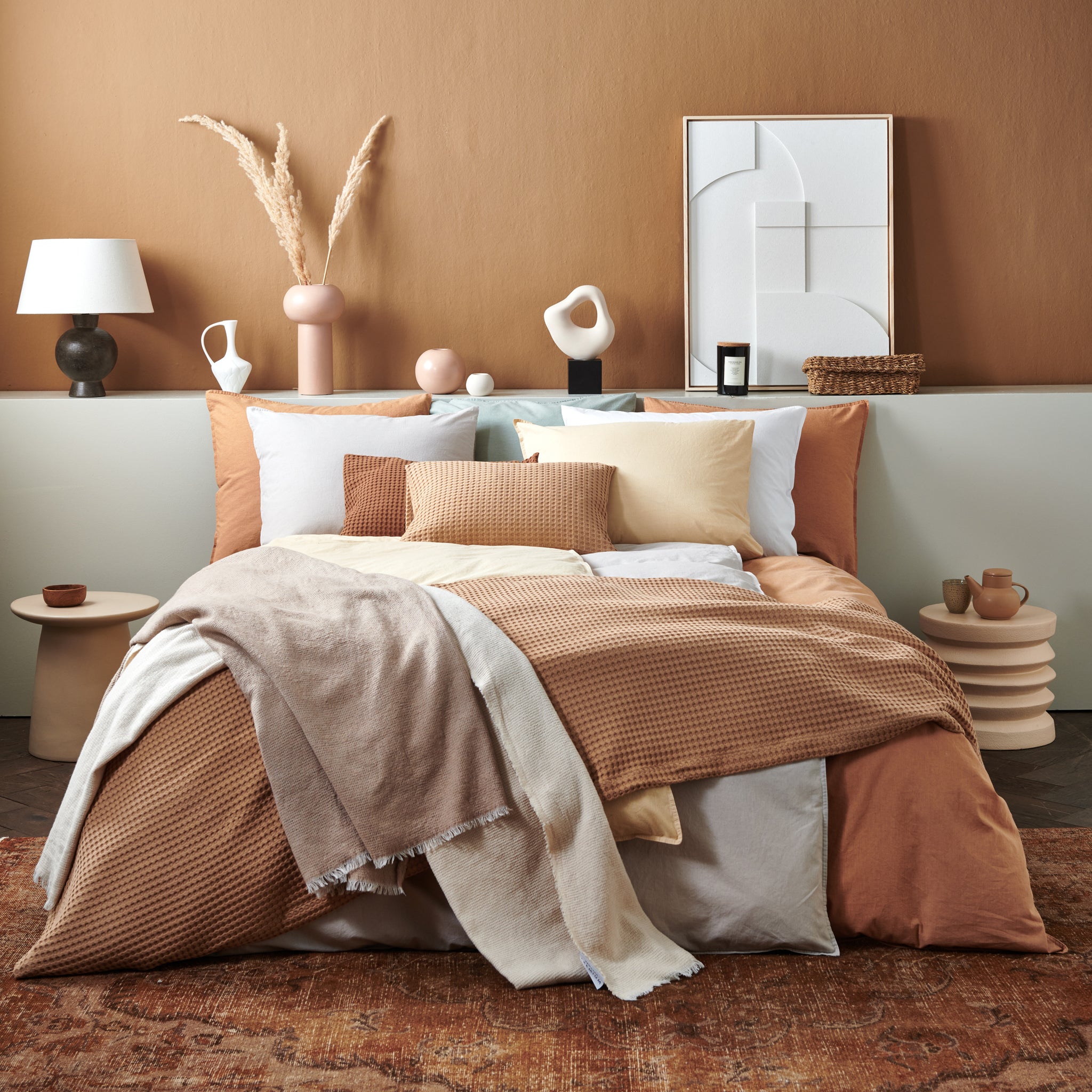 Vandyck Washed Cotton Dekbedovertrek 240 x 200/220 cm - Smoke Green