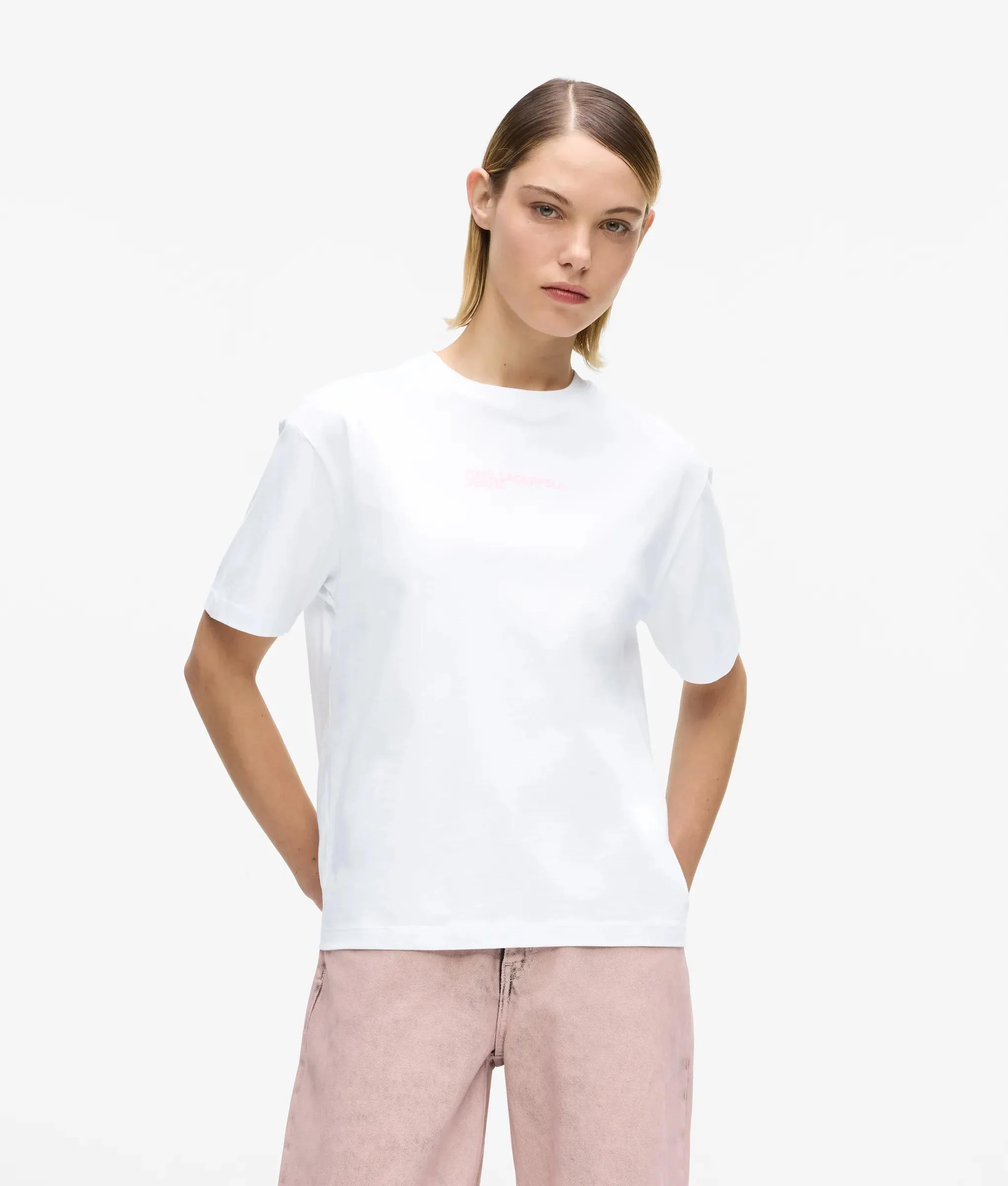 T-shirt à col rond avec logo sur le devant