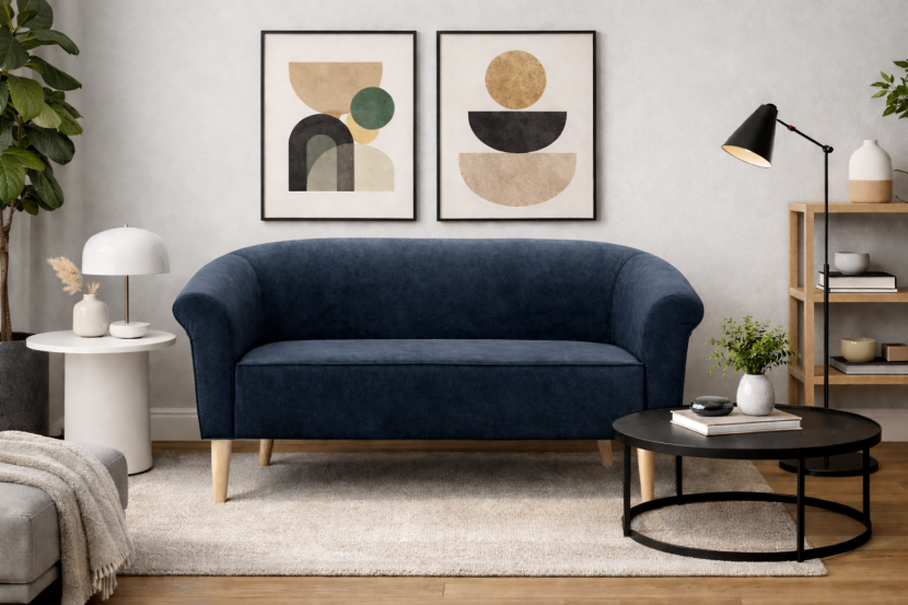Sofa ESPERO styl skandynawski welur monolith 77