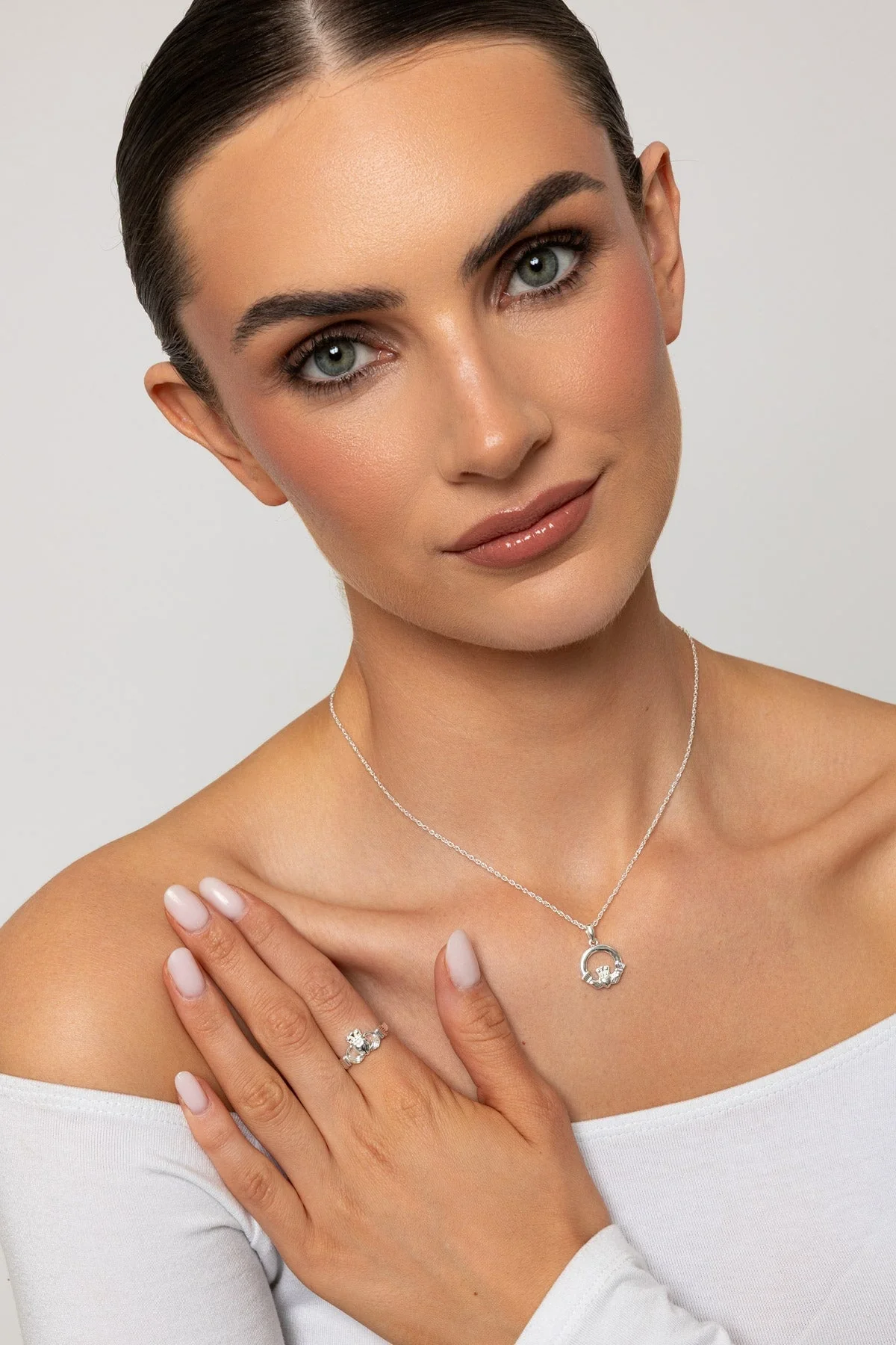 Silver Plated Claddagh Necklace