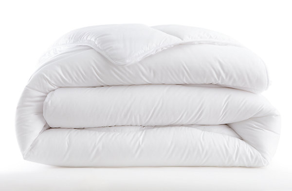 Couette chaude 220 x 240 cm polyester microfibre blanc 400g/m²