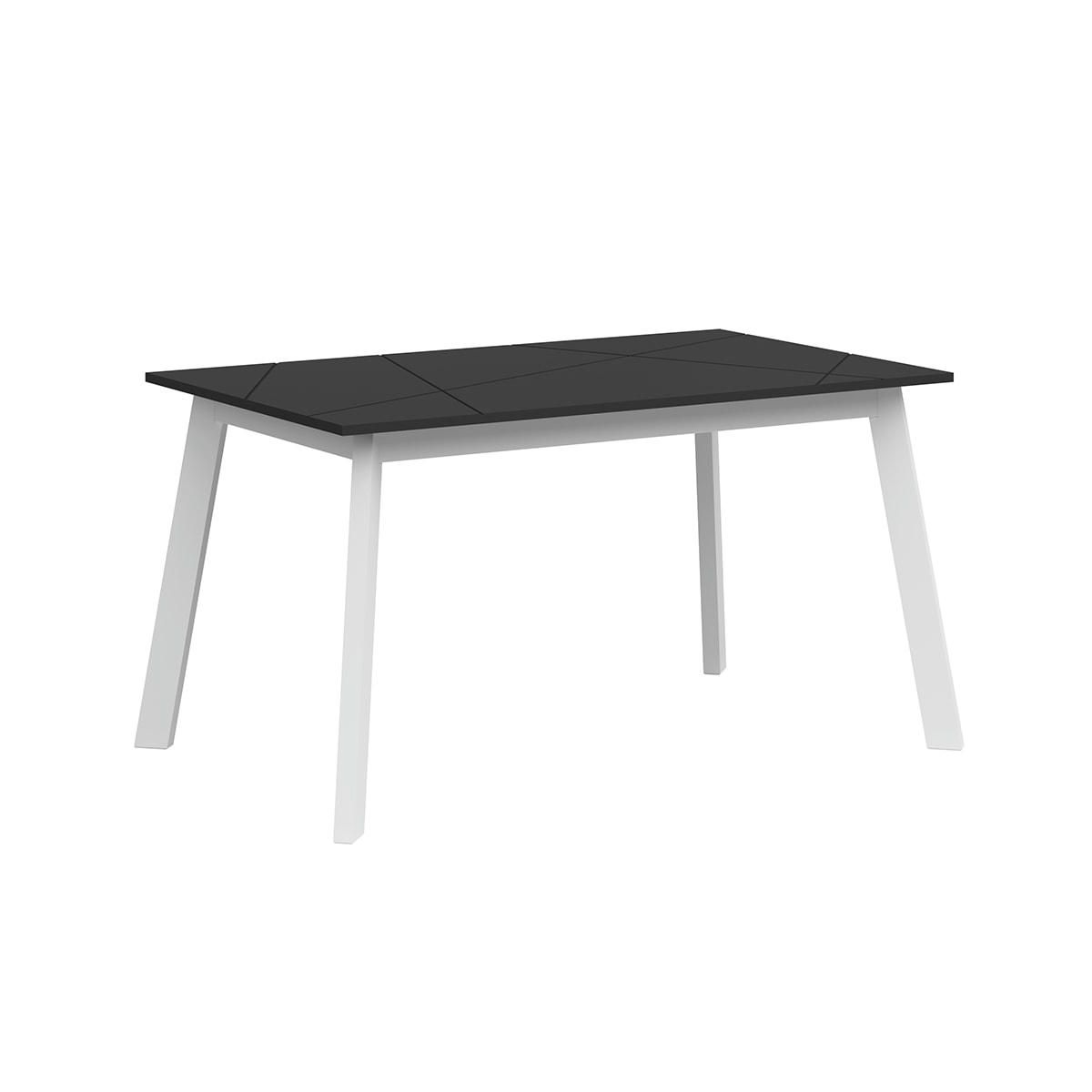 - Table à manger extensible 4 à 6 places stratifiés noir et blanc
